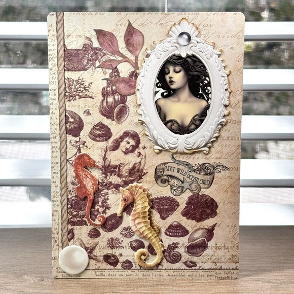 Handmade Mermaid and Seahorse Greeting Card - Picture 1 of 1